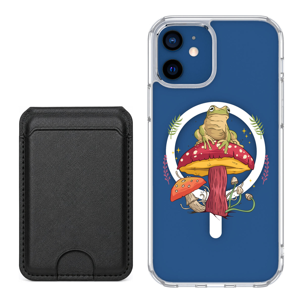 Scooch MagCase Toadstool Frog for iPhone 12 — Black MagWallet Bundle