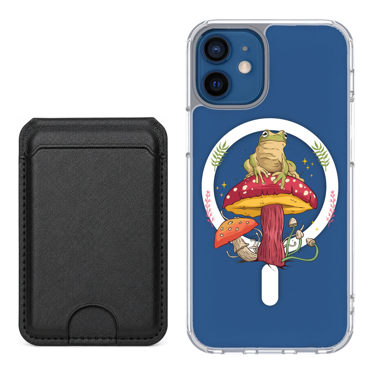 Scooch MagCase Toadstool Frog for iPhone 12 mini — Black MagWallet Bundle