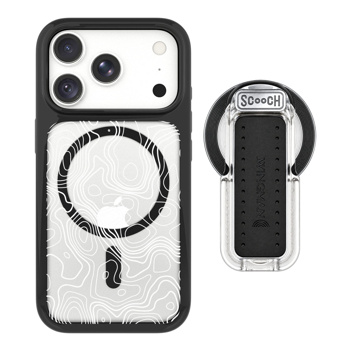 Scooch MagCase Topography for iPhone 18 Pro Max — MagSafe Wingback Bundle - Clear