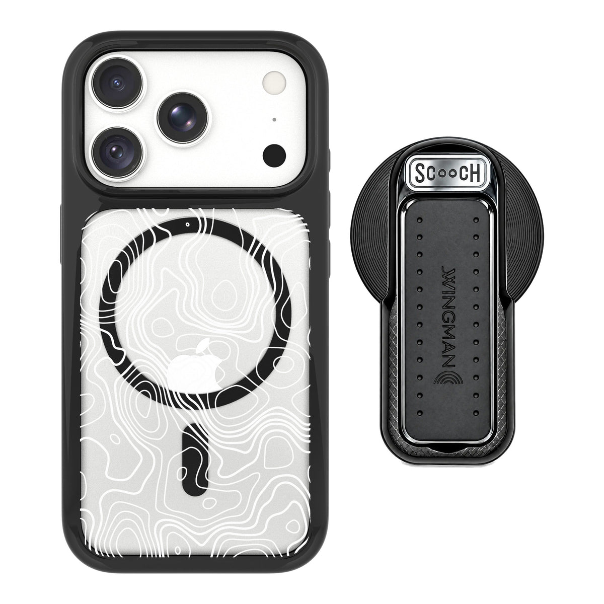 Scooch MagCase Topography for iPhone 18 Pro Max — MagSafe Wingback Bundle - Black