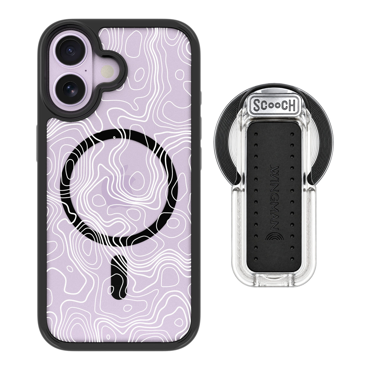 Scooch MagCase Topography for iPhone 17 — MagSafe Wingback Bundle - Clear