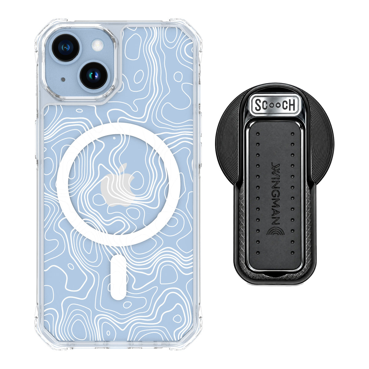 Scooch MagCase Topography for iPhone 14 — MagSafe Wingback Bundle - Black