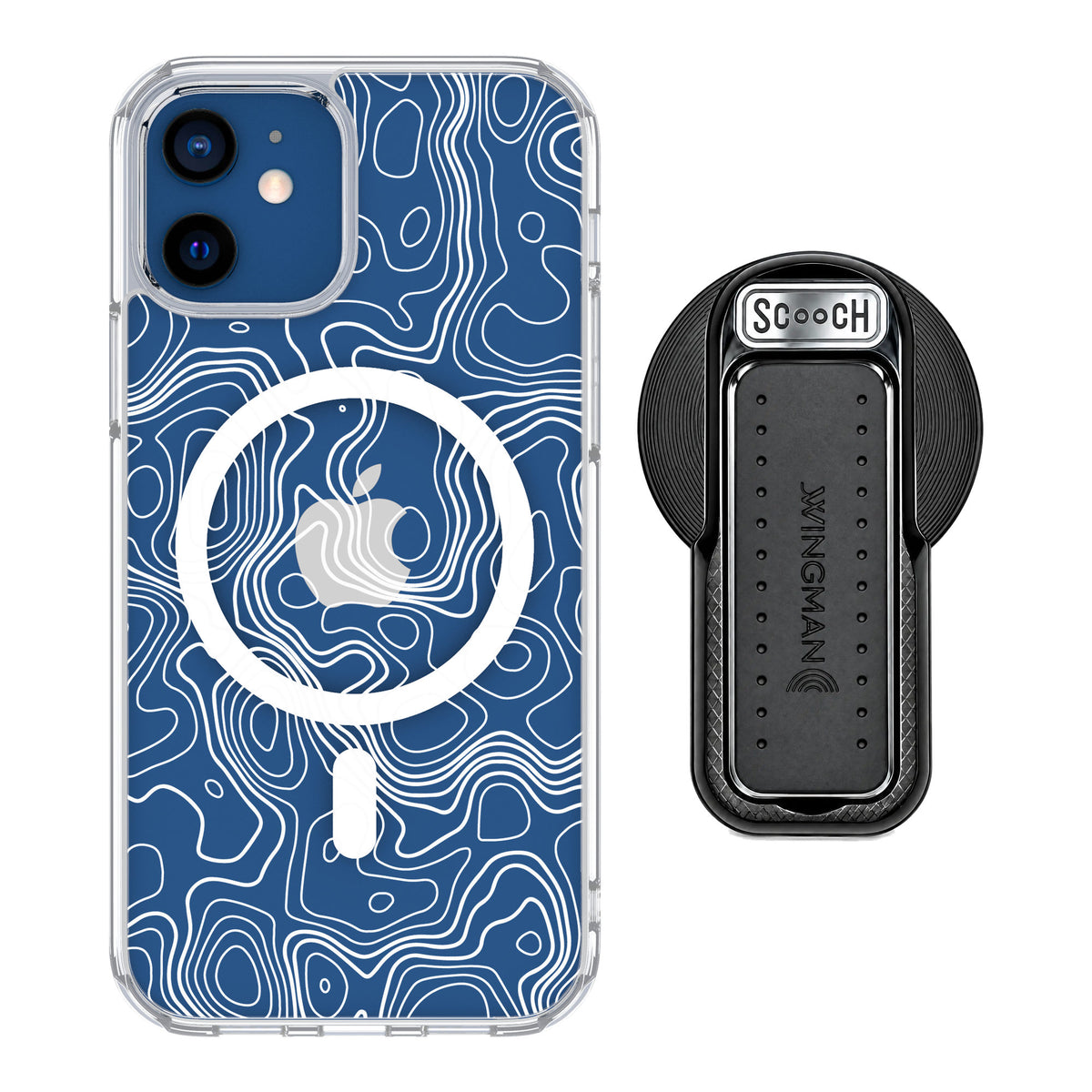 Scooch MagCase Topography for iPhone 12 — MagSafe Wingback Bundle - Black