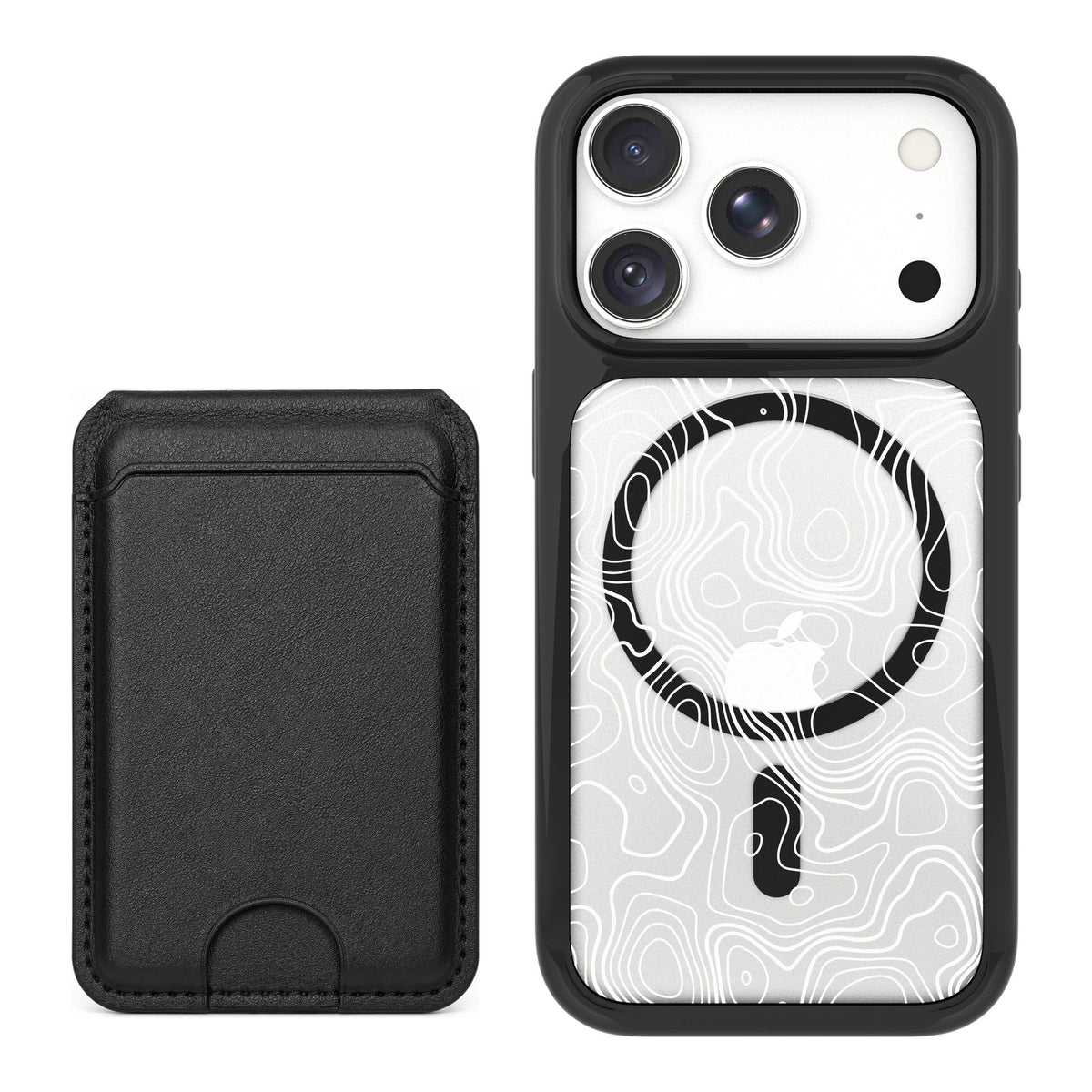 Scooch MagCase Topography for iPhone 18 Pro — Black MagWallet Bundle