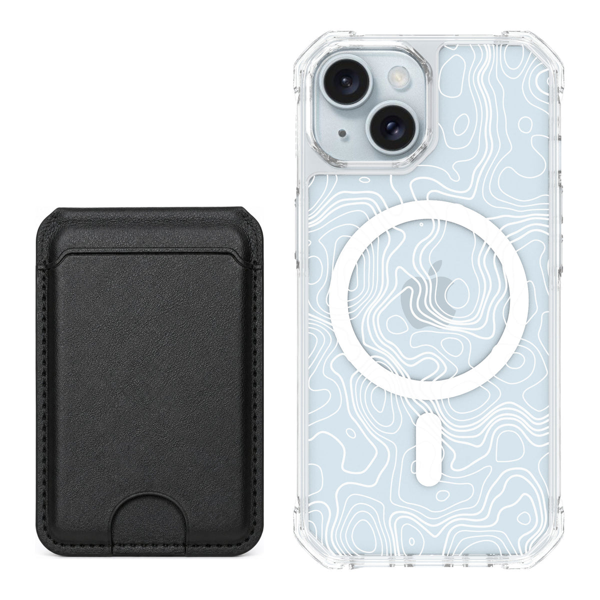 Scooch MagCase Topography for iPhone 15 — Black MagWallet Bundle