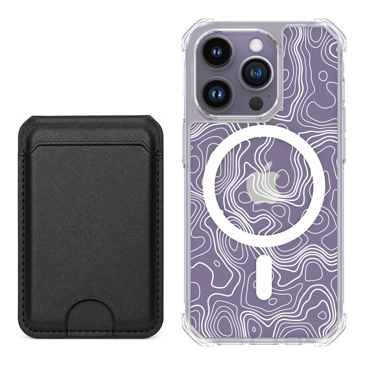 Scooch MagCase Topography for iPhone 14 Pro — Black MagWallet Bundle