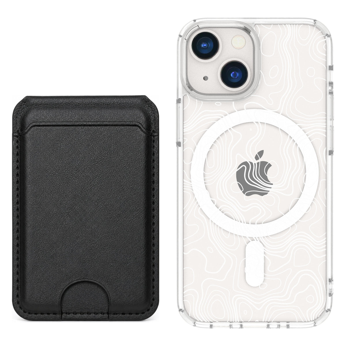 Scooch MagCase Topography for iPhone 13 mini — Black MagWallet Bundle