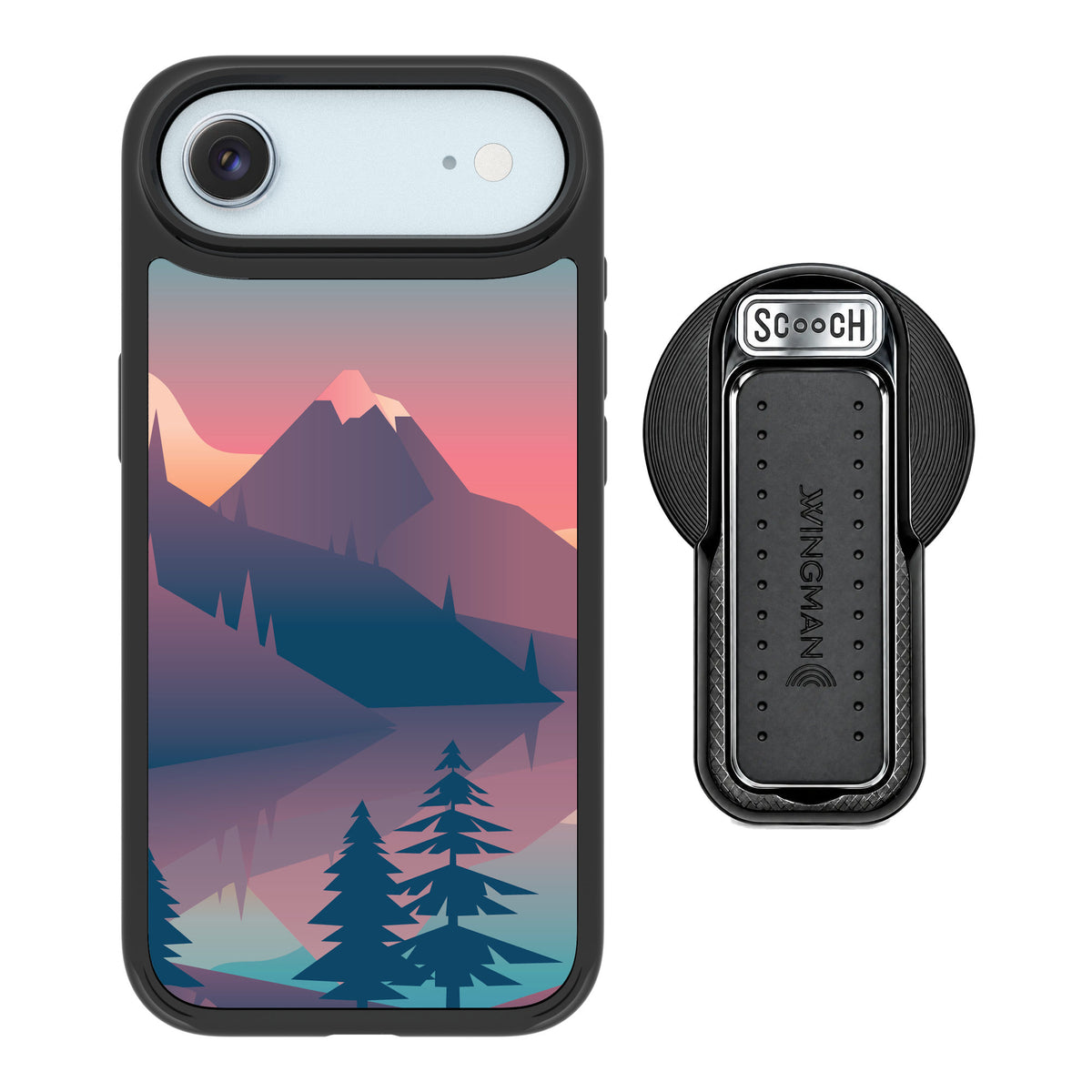 Scooch MagCase Mountain Range for iPhone Air — MagSafe Wingback Bundle - Black