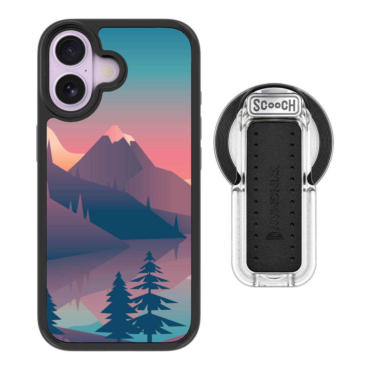 Scooch MagCase Mountain Range for iPhone 17 — MagSafe Wingback Bundle - Clear