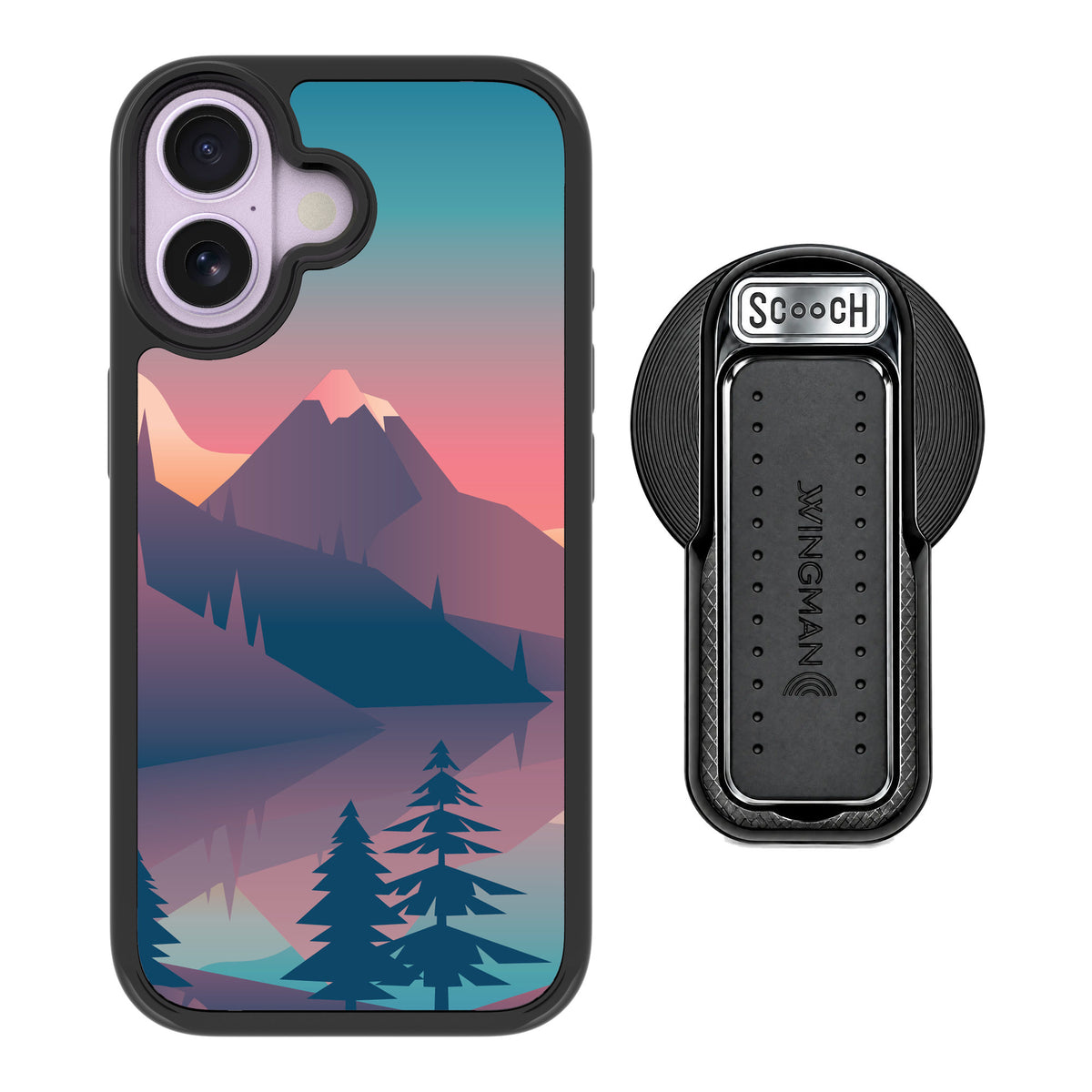 Scooch MagCase Mountain Range for iPhone 17 — MagSafe Wingback Bundle - Black