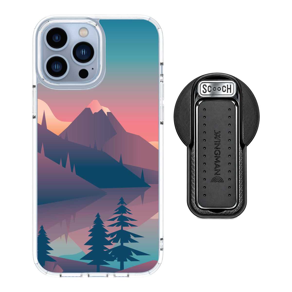 Scooch MagCase Mountain Range for iPhone 13 Pro Max — MagSafe Wingback Bundle - Black