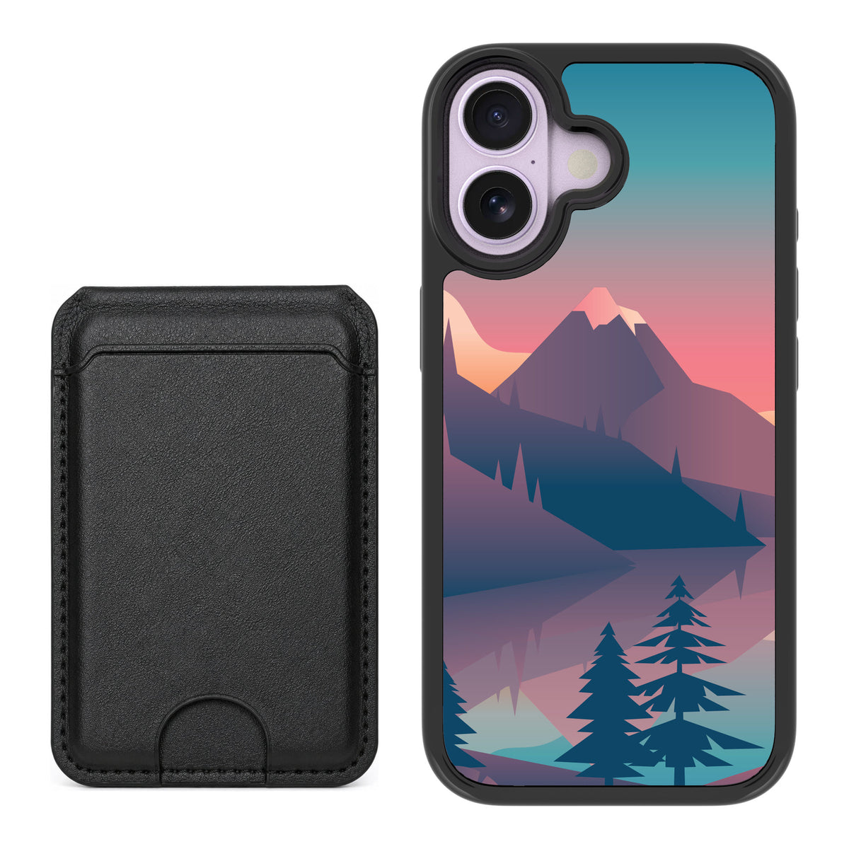 Scooch MagCase Mountain Range for iPhone 17 — Black MagWallet Bundle