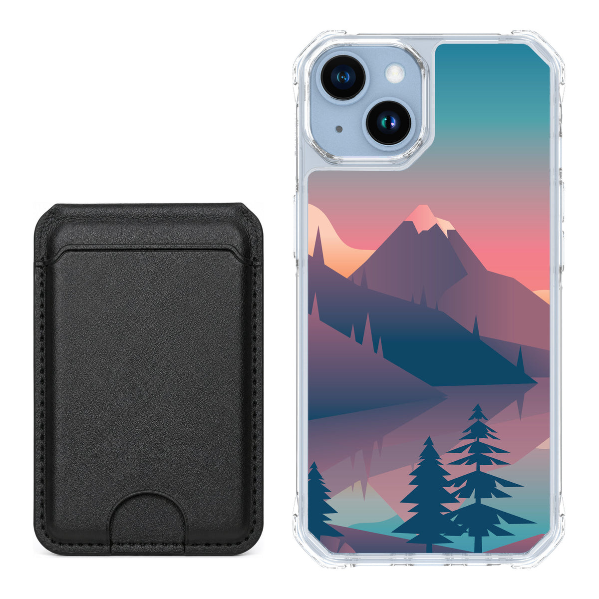 Scooch MagCase Mountain Range for iPhone 14 — Black MagWallet Bundle