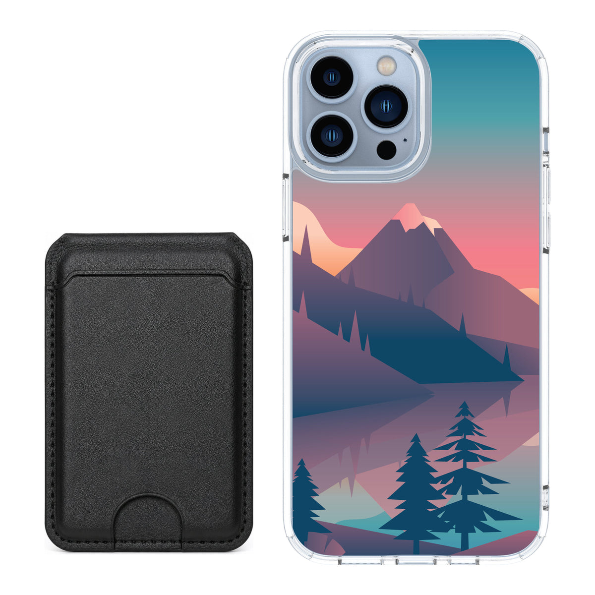 Scooch MagCase Mountain Range for iPhone 13 Pro Max — Black MagWallet Bundle