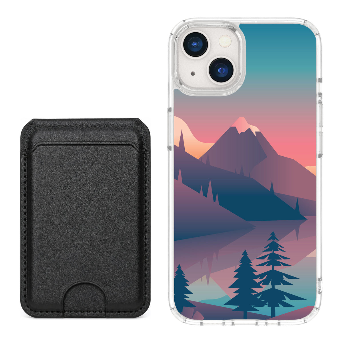 Scooch MagCase Mountain Range for iPhone 13 — Black MagWallet Bundle
