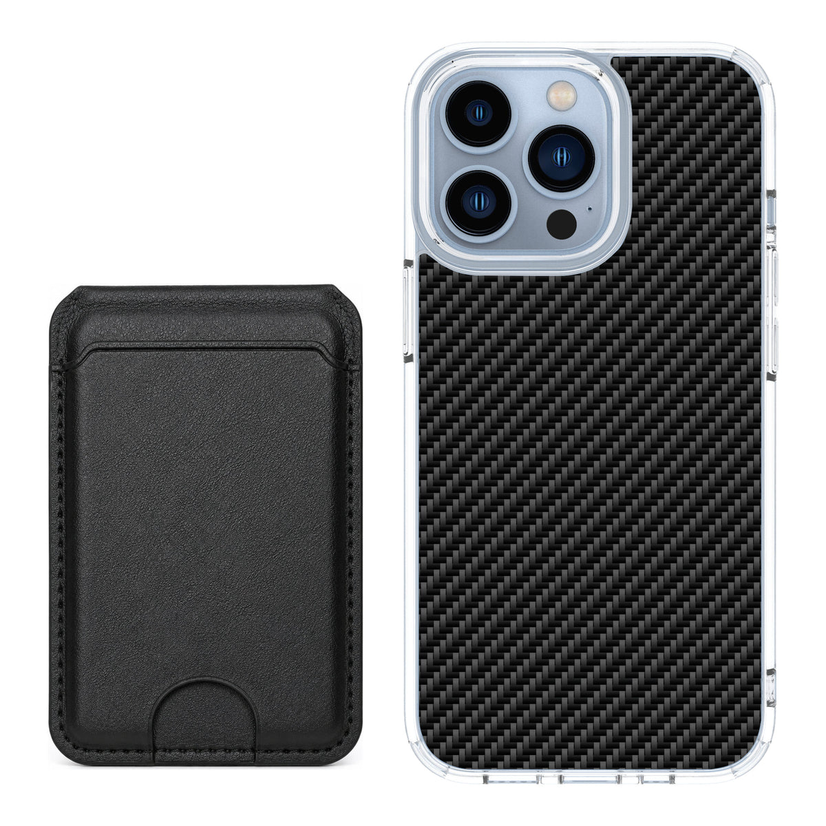 Scooch MagCase Carbon Fiber for iPhone 13 Pro — Black MagWallet Bundle
