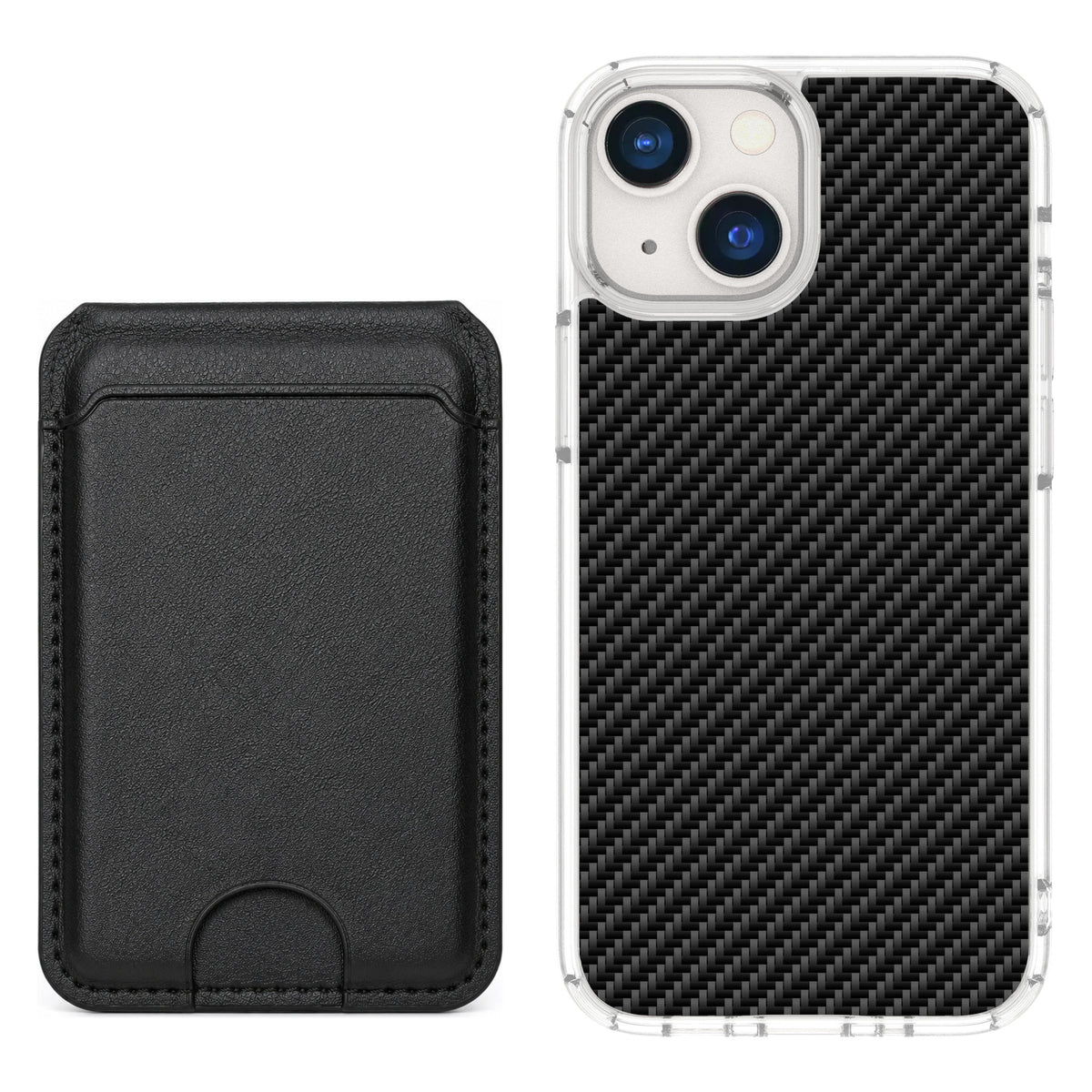 Scooch MagCase Carbon Fiber for iPhone 13 mini — Black MagWallet Bundle