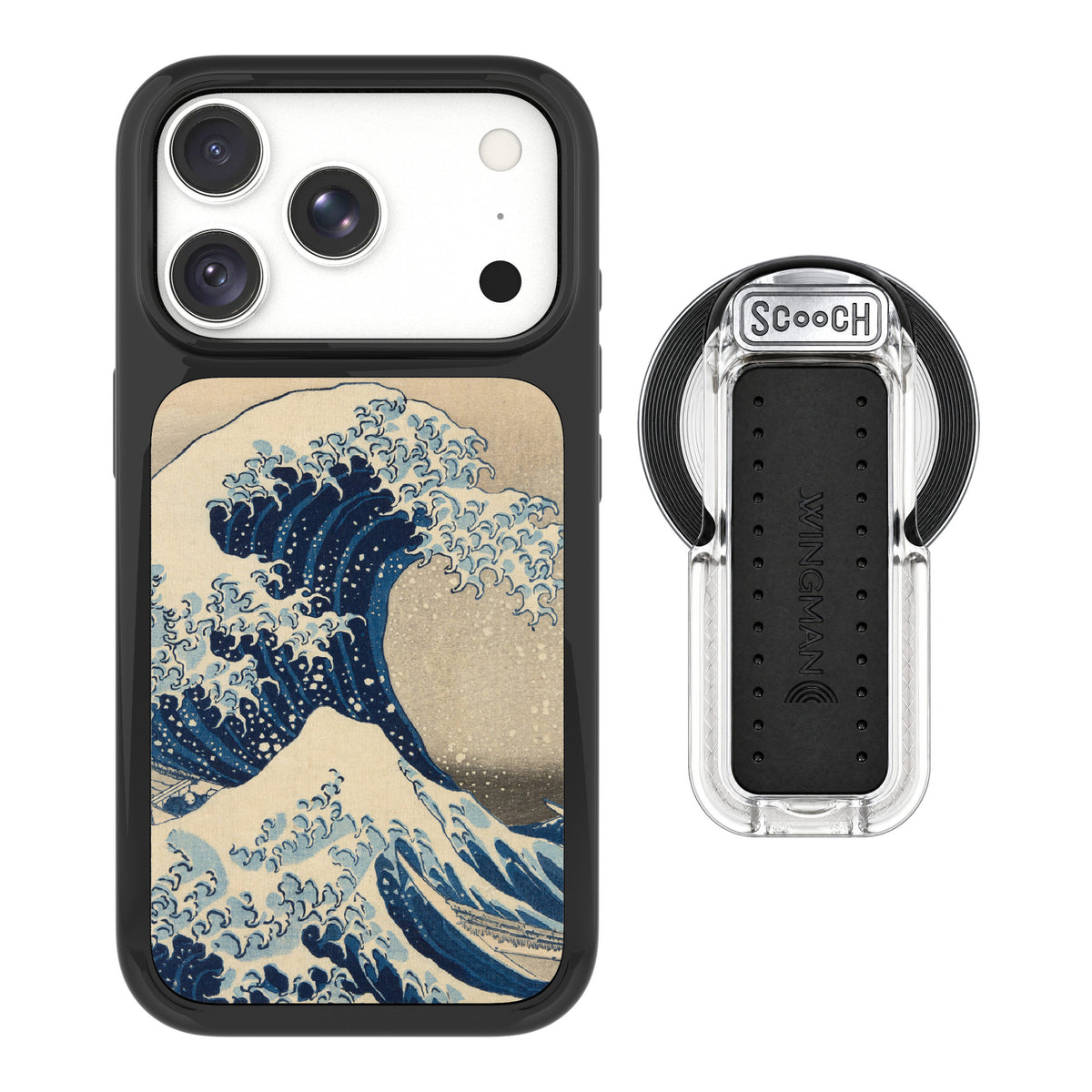 Scooch MagCase Great Wave for iPhone 18 Pro — MagSafe Wingback Bundle - Clear
