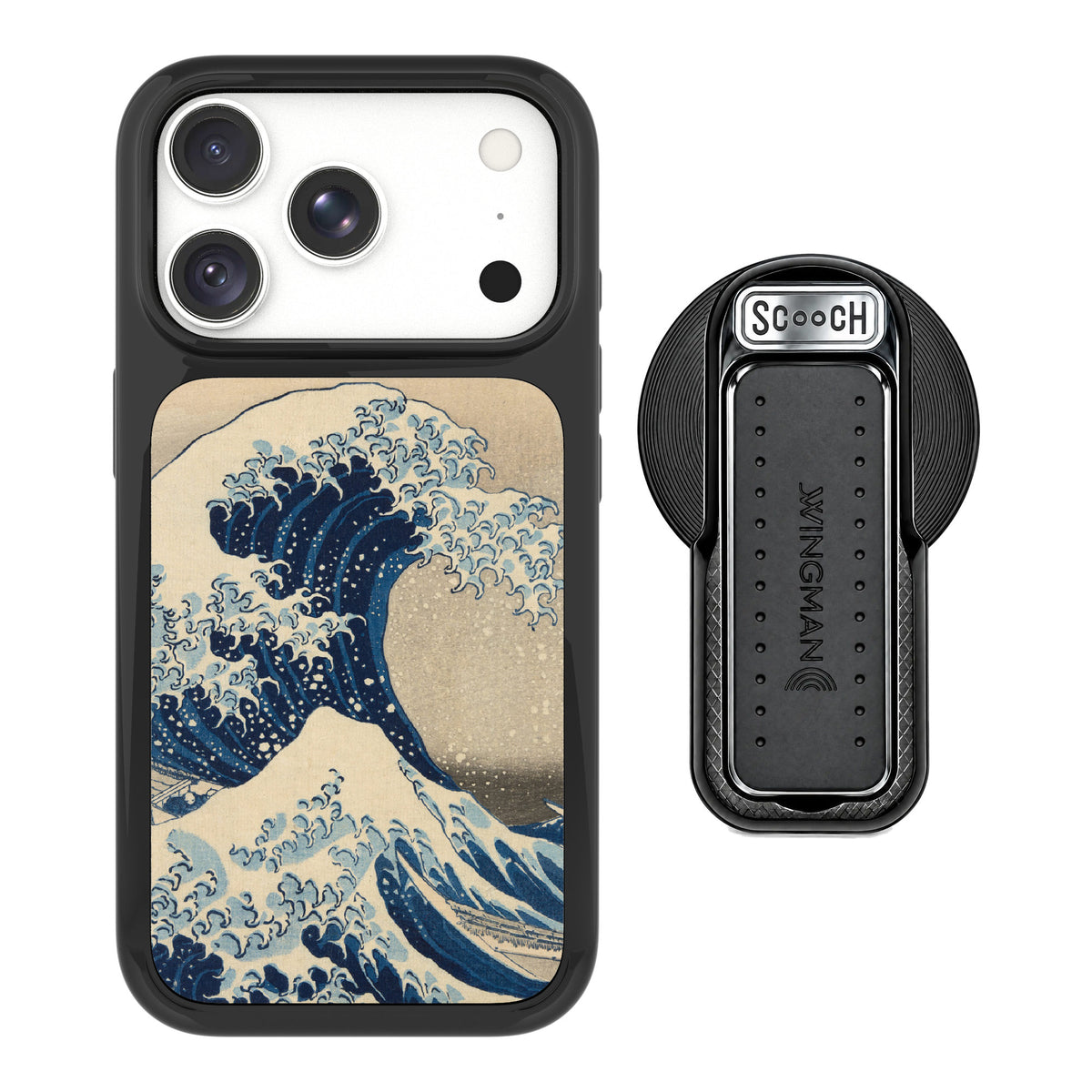 Scooch MagCase Great Wave for iPhone 18 Pro — MagSafe Wingback Bundle - Black