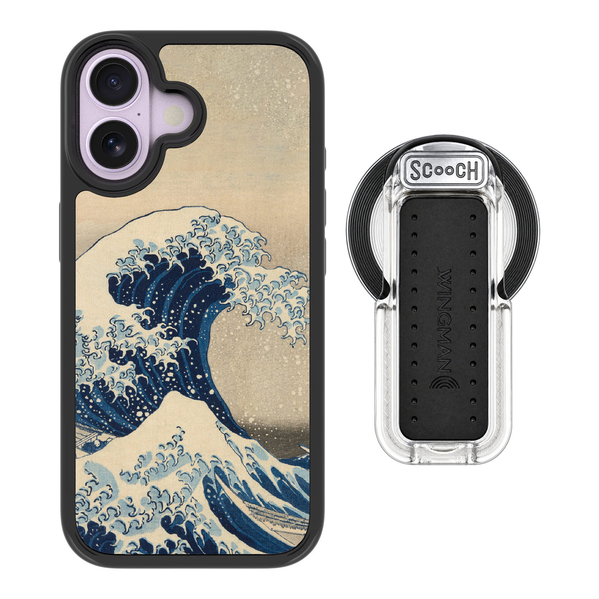 Scooch MagCase Great Wave for iPhone 17 — MagSafe Wingback Bundle - Clear