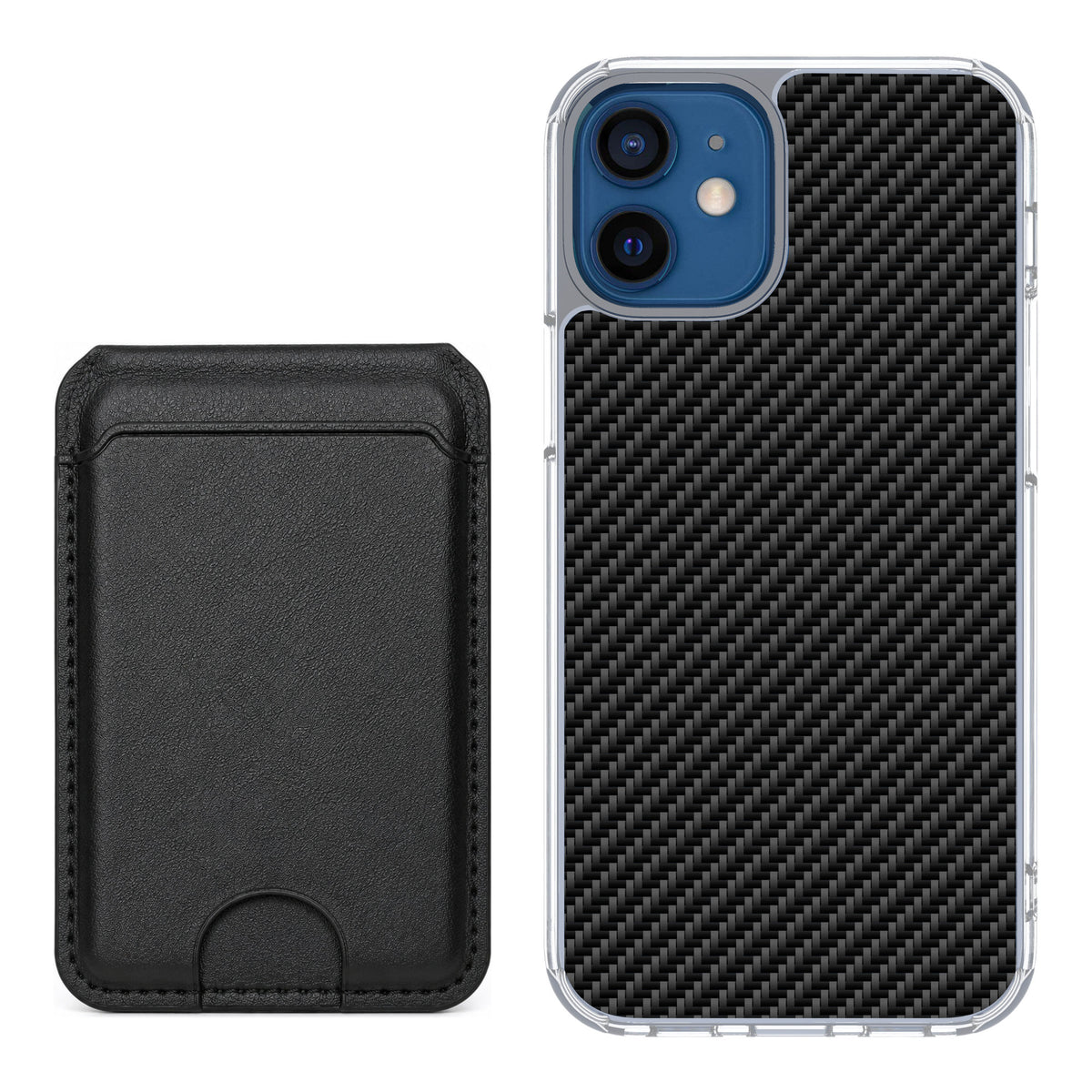 Scooch MagCase Carbon Fiber for iPhone 12 mini — Black MagWallet Bundle