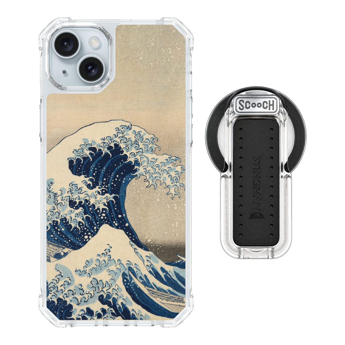 Scooch MagCase Great Wave for iPhone 14 Plus — MagSafe Wingback Bundle - Clear
