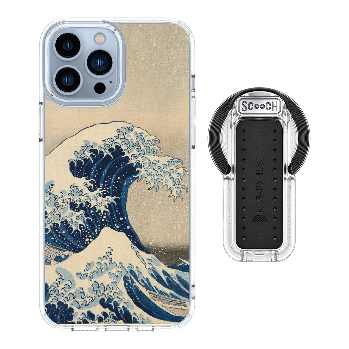 Scooch MagCase Great Wave for iPhone 13 Pro Max — MagSafe Wingback Bundle - Clear