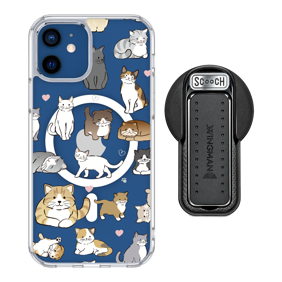 Scooch MagCase Cat Party for iPhone 12 — MagSafe Wingback Bundle - Black