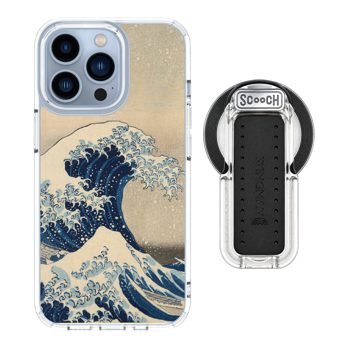 Scooch MagCase Great Wave for iPhone 13 Pro — MagSafe Wingback Bundle - Clear