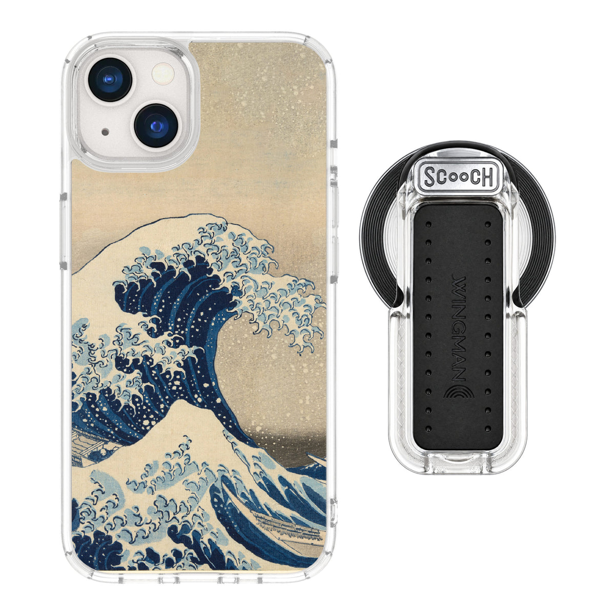 Scooch MagCase Great Wave for iPhone 13 — MagSafe Wingback Bundle - Clear