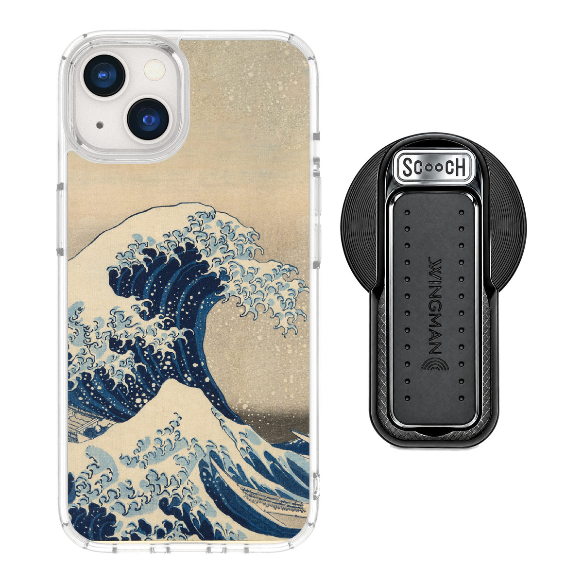 Scooch MagCase Great Wave for iPhone 13 — MagSafe Wingback Bundle - Black