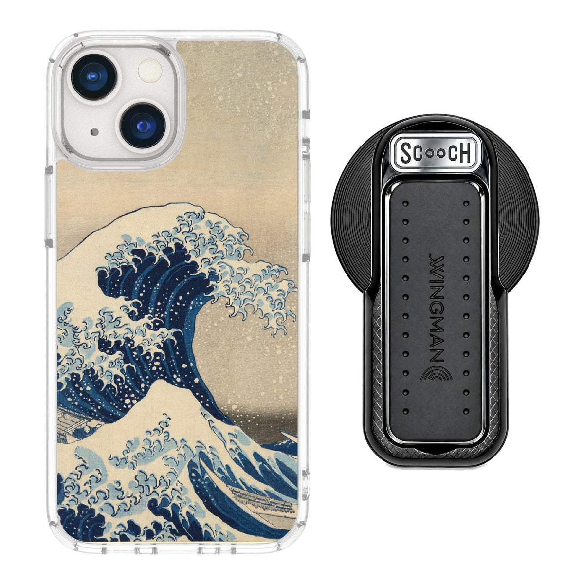 Scooch MagCase Great Wave for iPhone 13 mini — MagSafe Wingback Bundle - Black