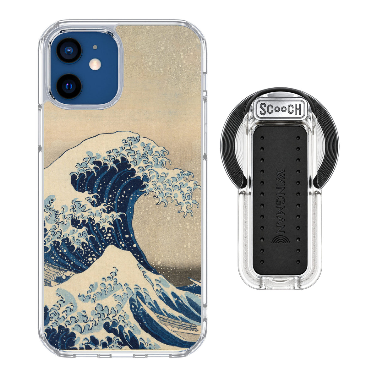 Scooch MagCase Great Wave for iPhone 12 — MagSafe Wingback Bundle - Clear