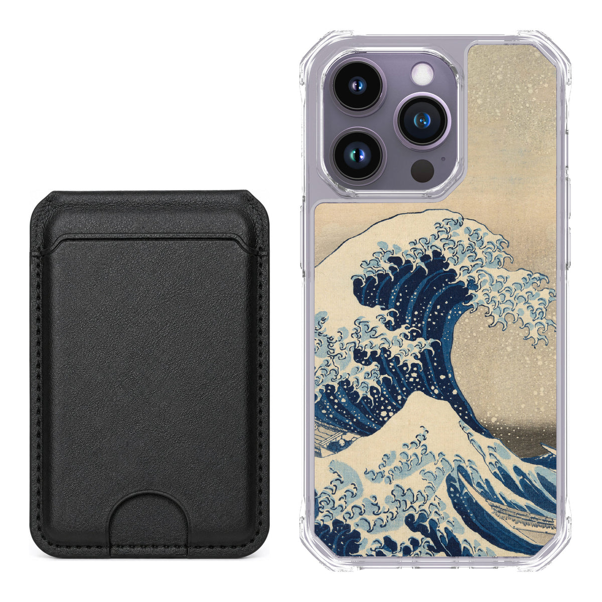 Scooch MagCase Great Wave for iPhone 14 Pro — Black MagWallet Bundle