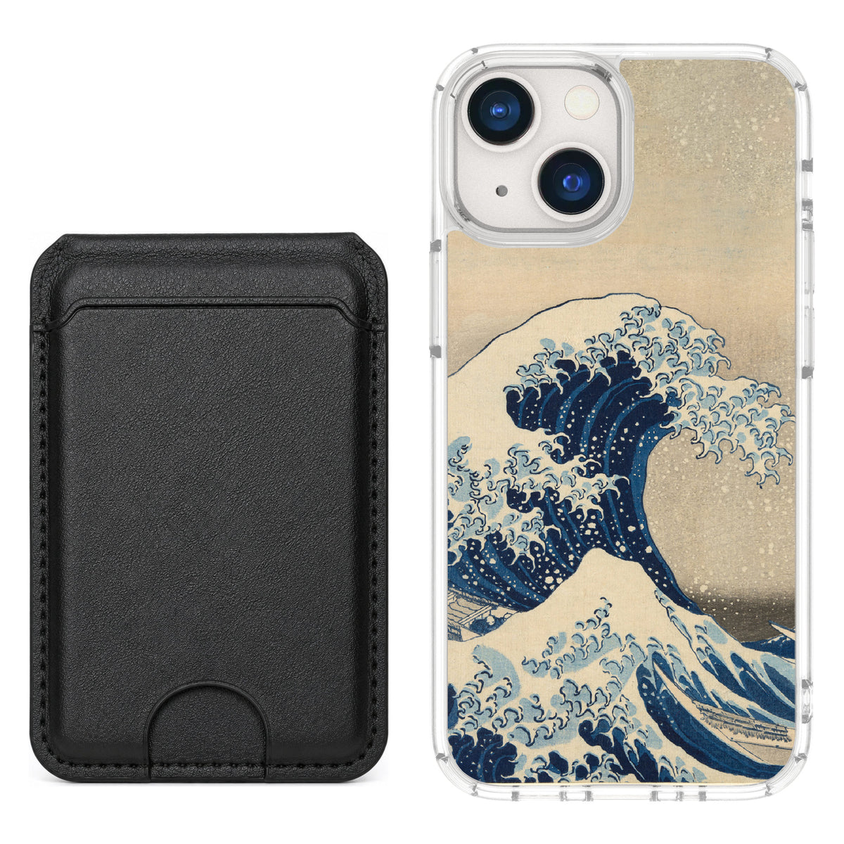 Scooch MagCase Great Wave for iPhone 13 mini — Black MagWallet Bundle
