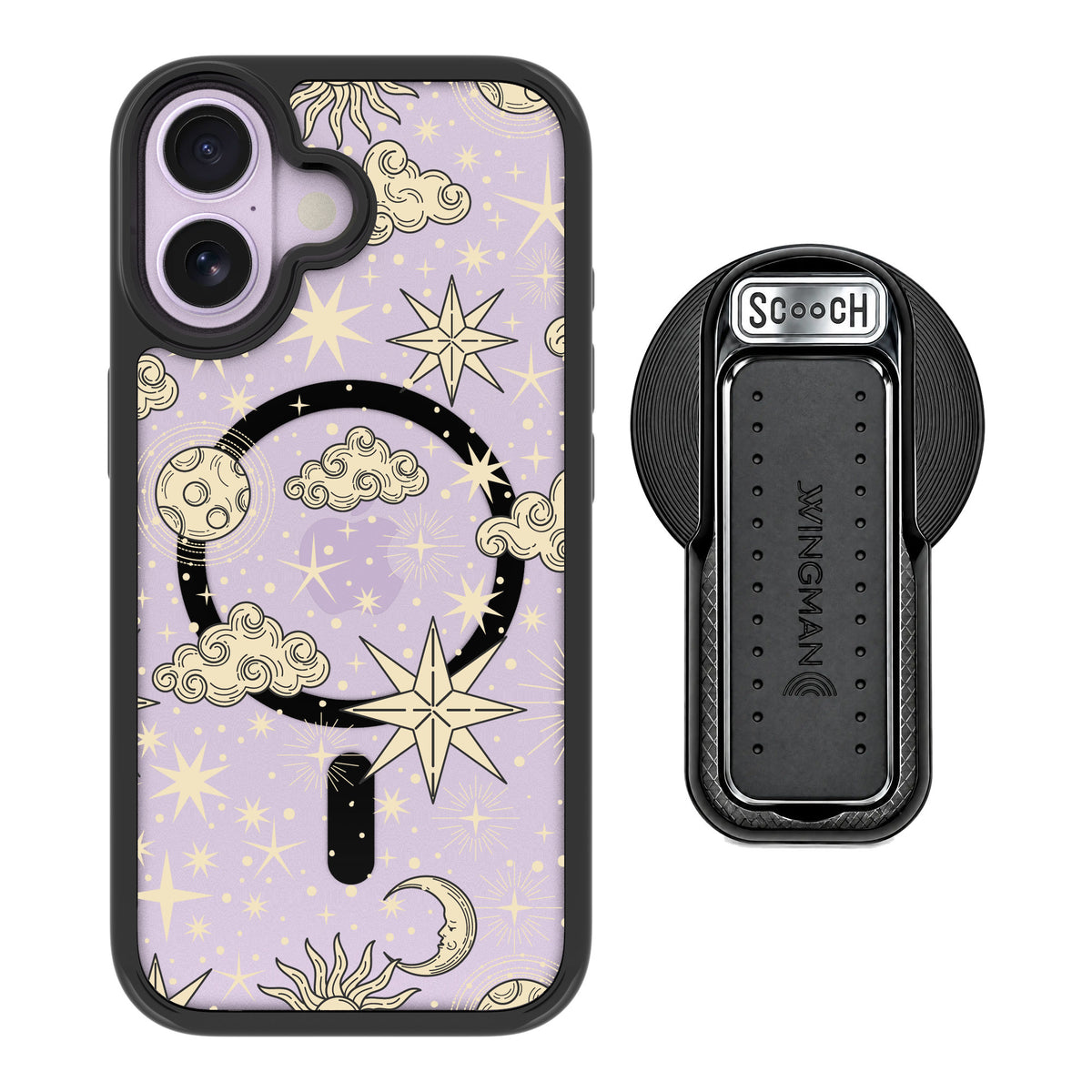 Scooch MagCase Celestial Sleep for iPhone 17 — MagSafe Wingback Bundle - Black