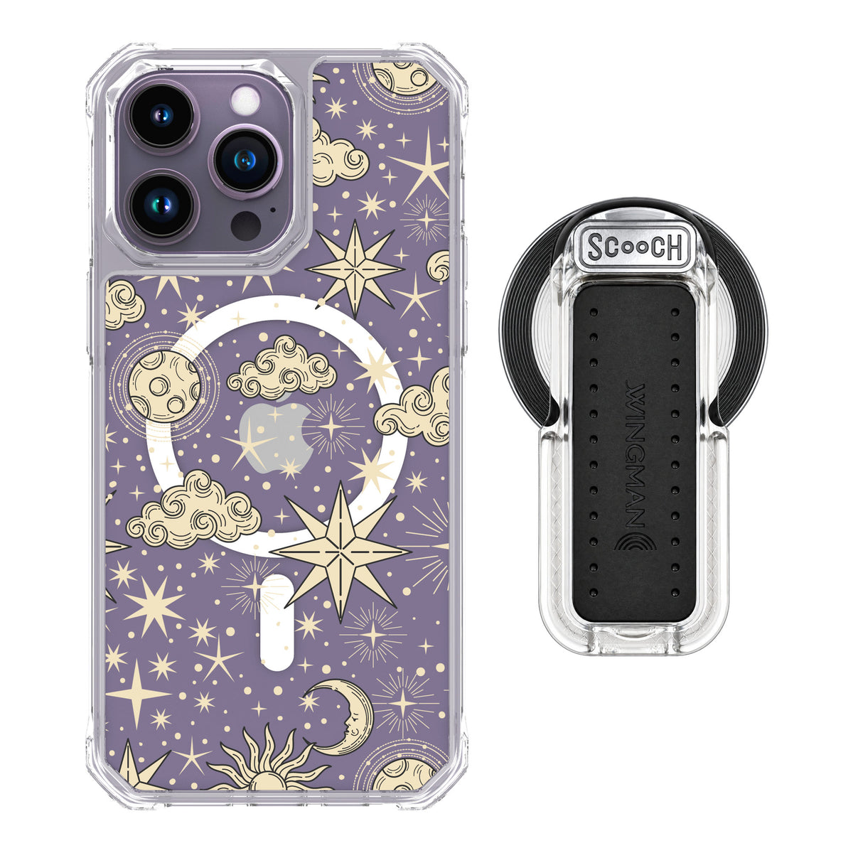 Scooch MagCase Celestial Sleep for iPhone 14 Pro Max — MagSafe Wingback Bundle - Clear
