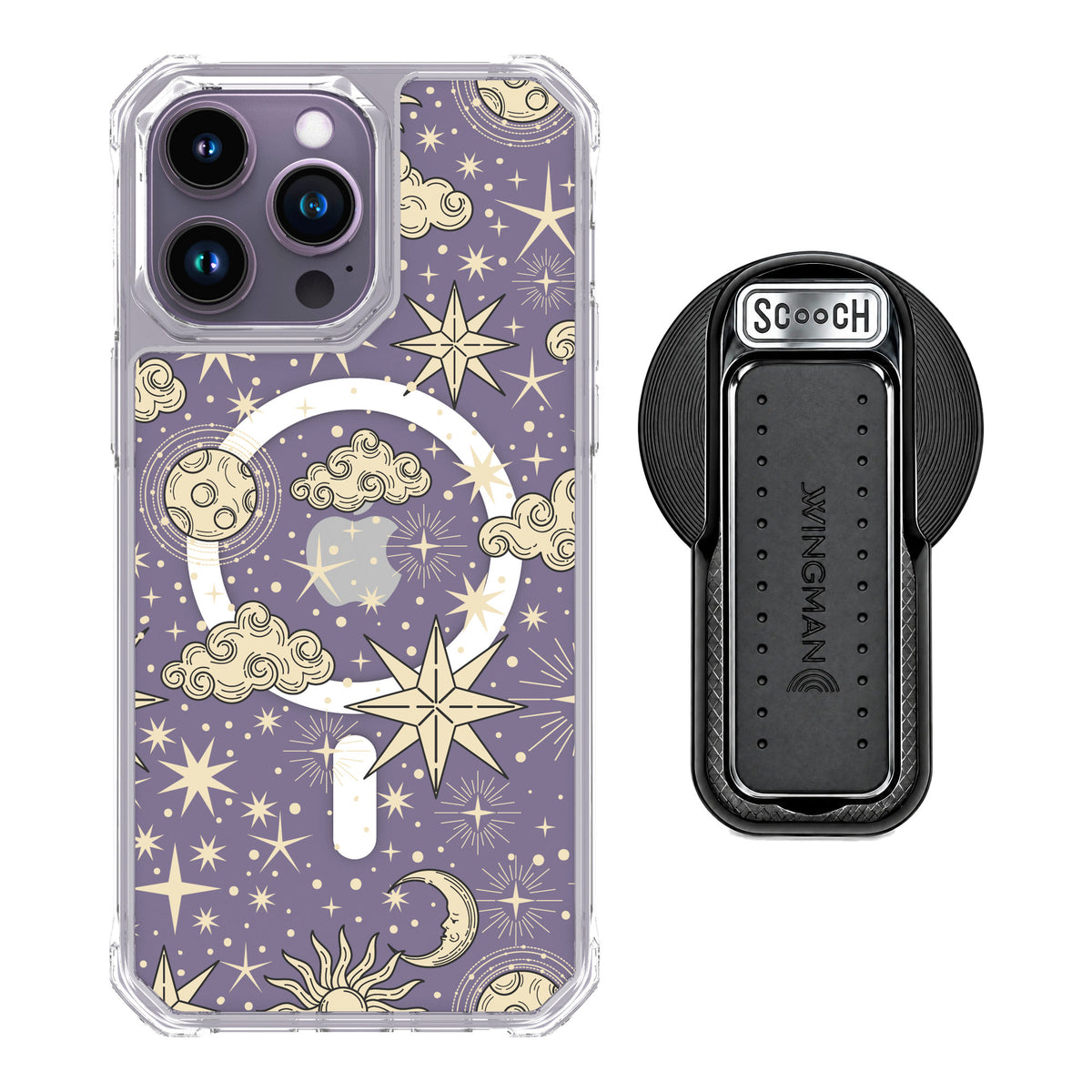 Scooch MagCase Celestial Sleep for iPhone 14 Pro Max — MagSafe Wingback Bundle - Black