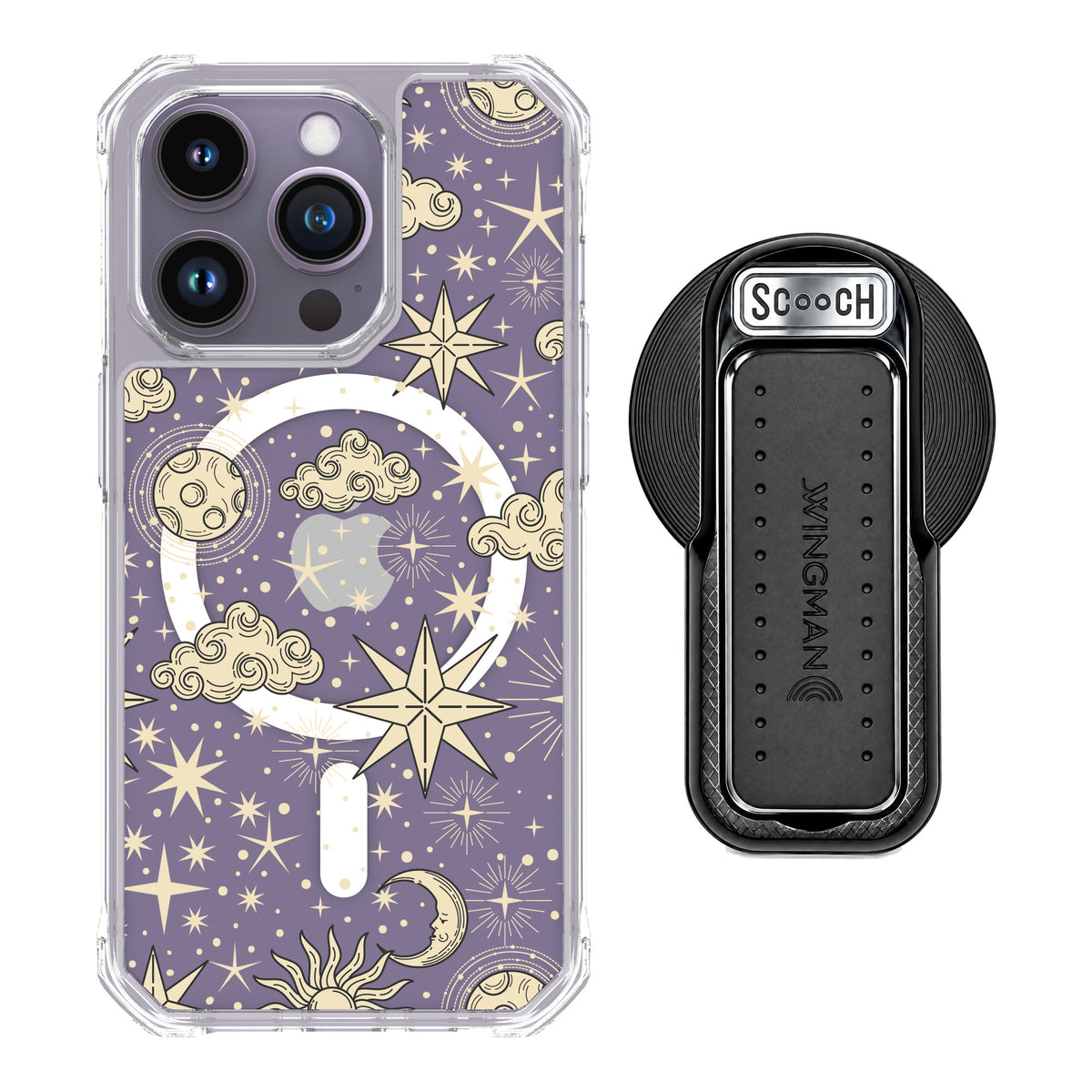 Scooch MagCase Celestial Sleep for iPhone 14 Pro — MagSafe Wingback Bundle - Black