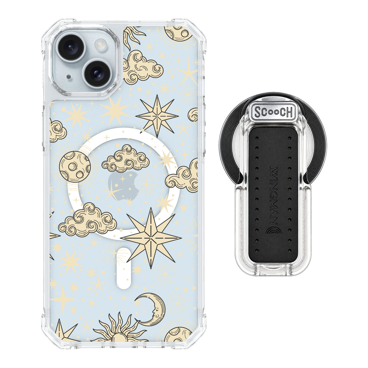 Scooch MagCase Celestial Sleep for iPhone 14 Plus — MagSafe Wingback Bundle - Clear