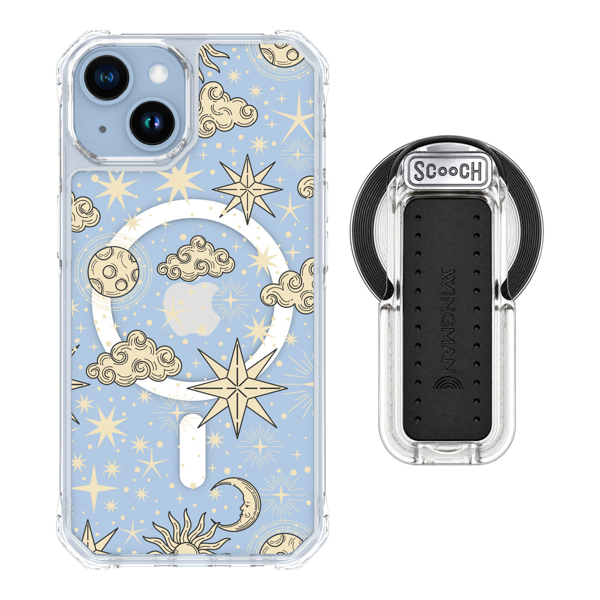 Scooch MagCase Celestial Sleep for iPhone 14 — MagSafe Wingback Bundle - Clear