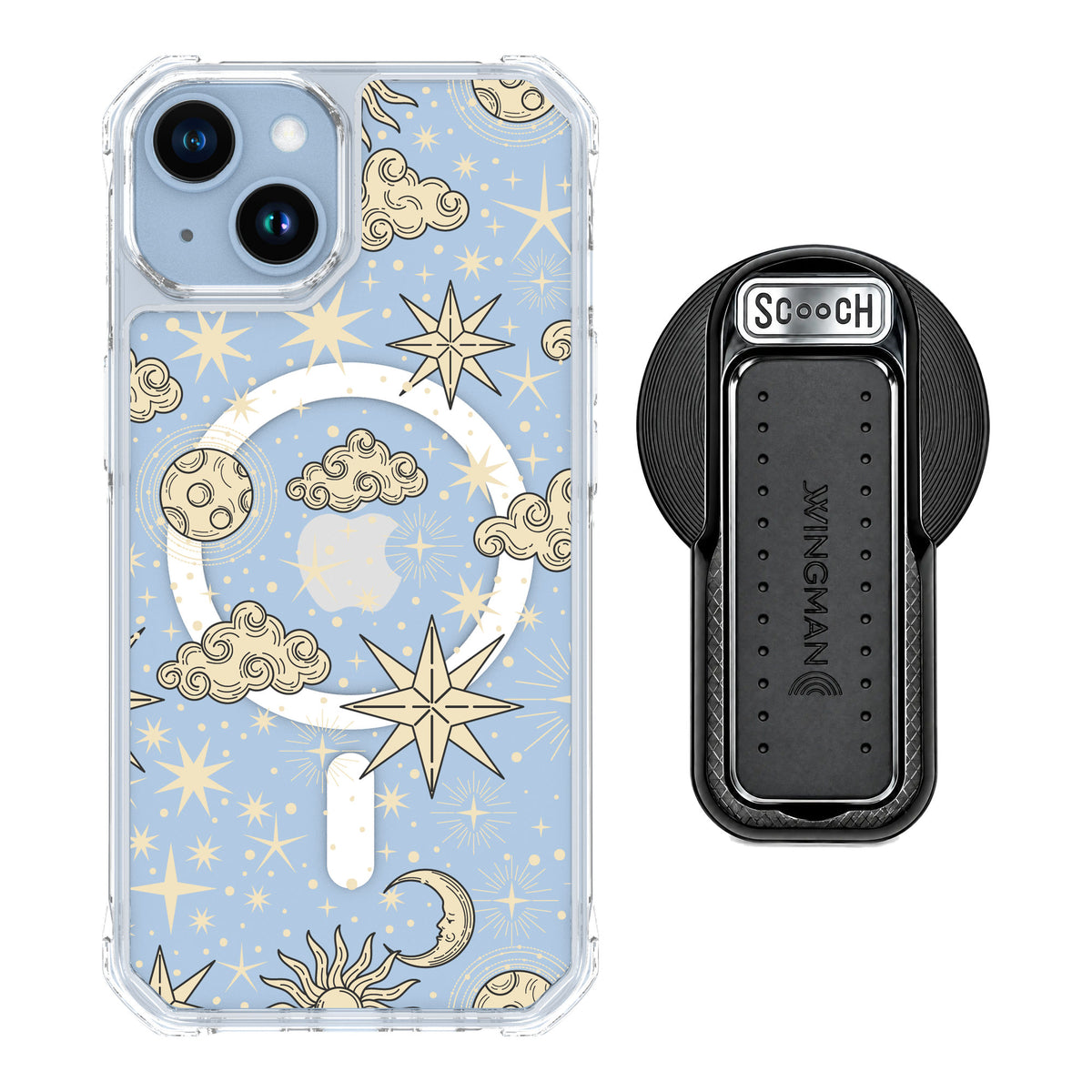 Scooch MagCase Celestial Sleep for iPhone 14 — MagSafe Wingback Bundle - Black