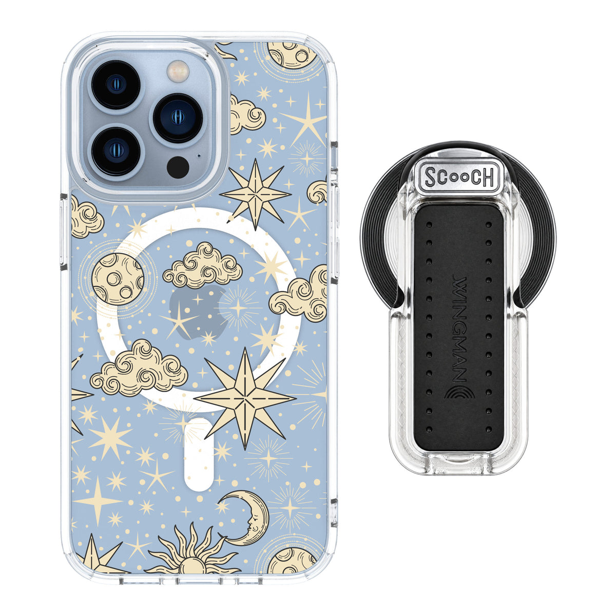 Scooch MagCase Celestial Sleep for iPhone 13 Pro — MagSafe Wingback Bundle - Clear
