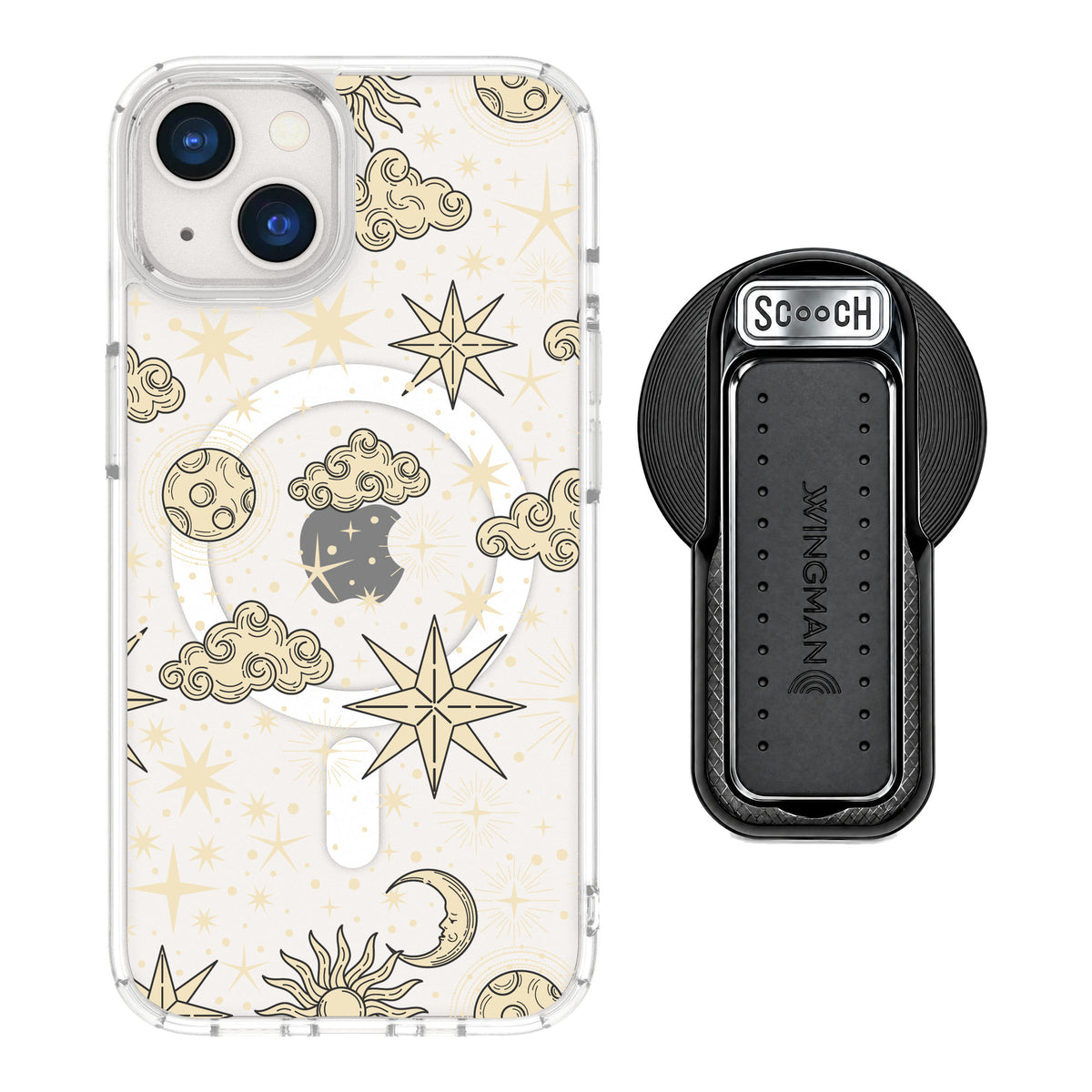 Scooch MagCase Celestial Sleep for iPhone 13 — MagSafe Wingback Bundle - Black