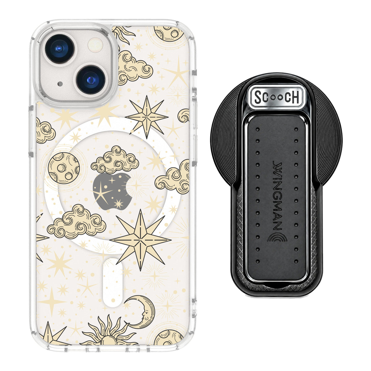 Scooch MagCase Celestial Sleep for iPhone 13 mini — MagSafe Wingback Bundle - Black