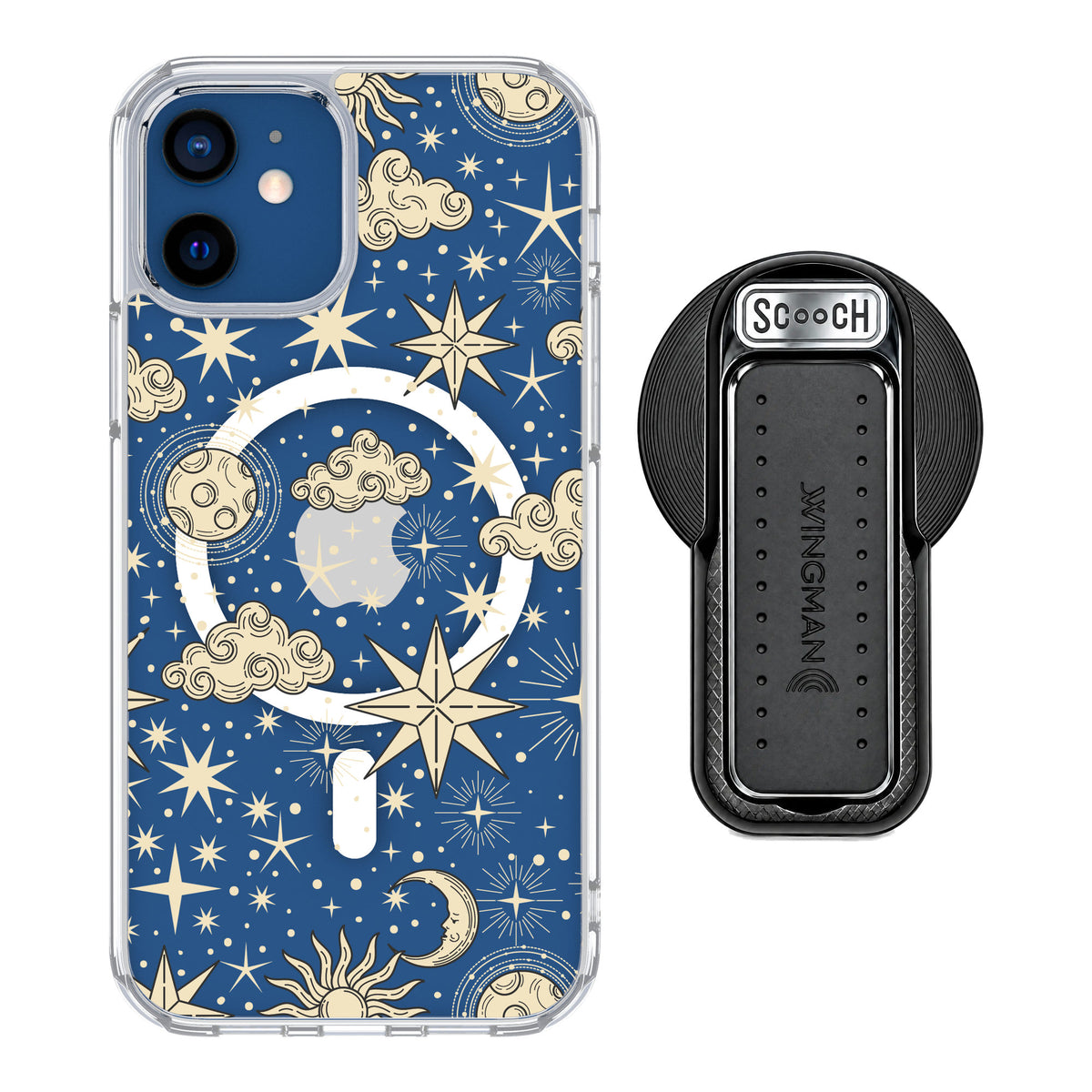 Scooch MagCase Celestial Sleep for iPhone 12 — MagSafe Wingback Bundle - Black