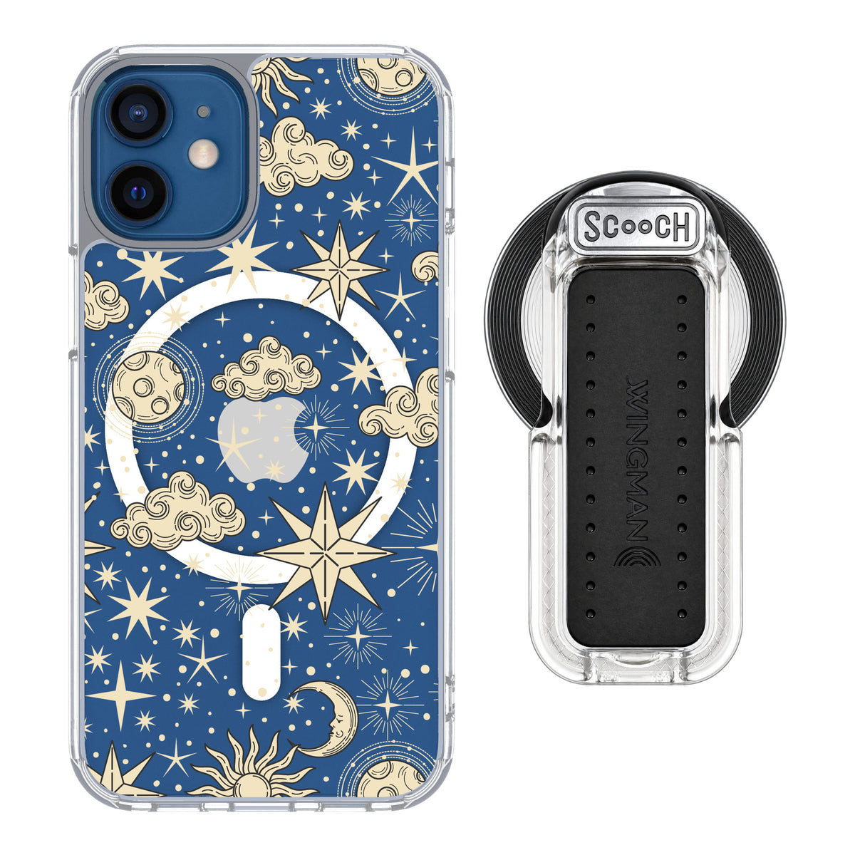 Scooch MagCase Celestial Sleep for iPhone 12 mini — MagSafe Wingback Bundle - Clear