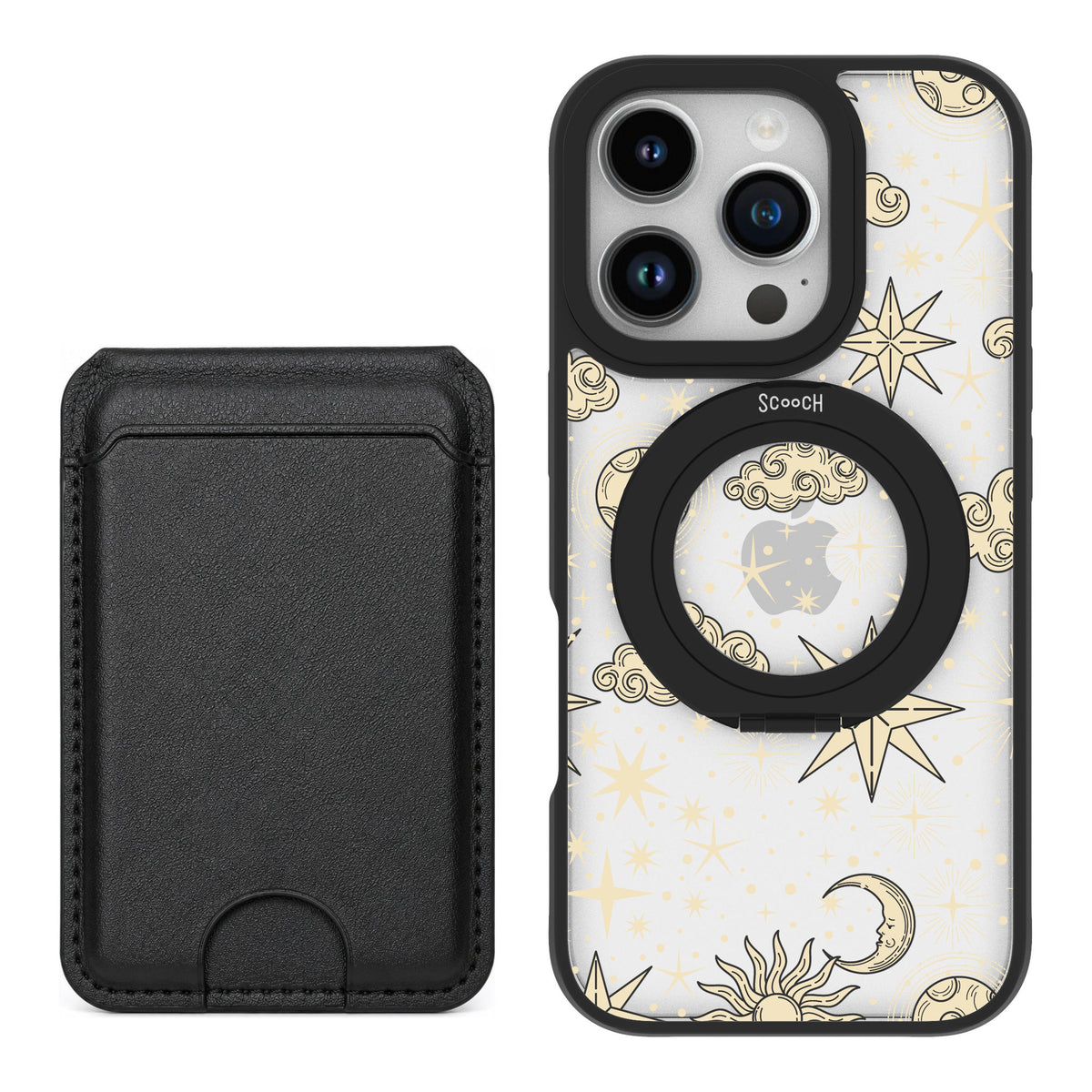 Scooch MagCase Celestial Sleep for iPhone 16 Pro — Black MagWallet Bundle