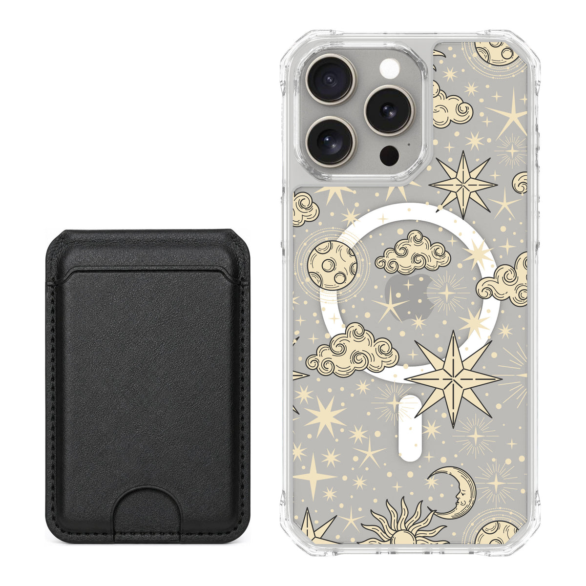 Scooch MagCase Celestial Sleep for iPhone 15 Pro Max — Black MagWallet Bundle