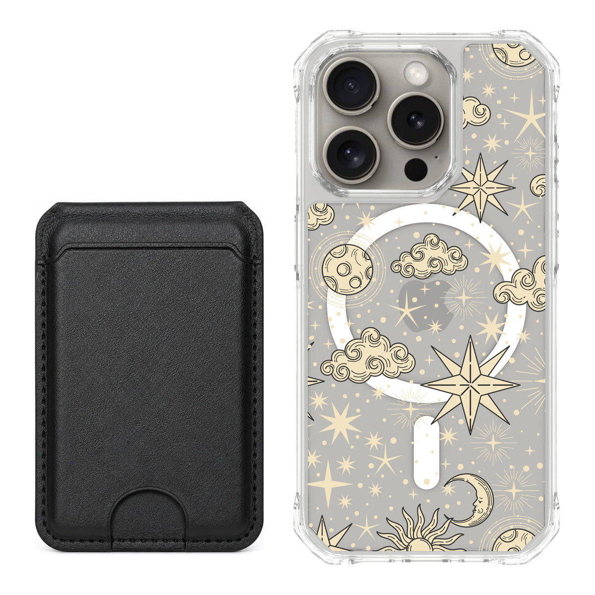 Scooch MagCase Celestial Sleep for iPhone 15 Pro — Black MagWallet Bundle